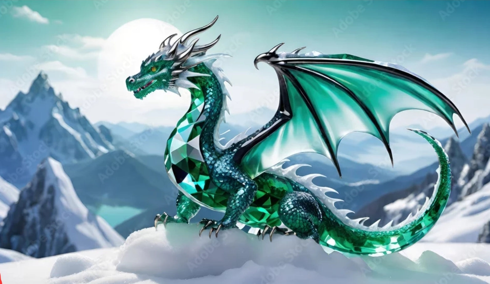 Glass dragon statue